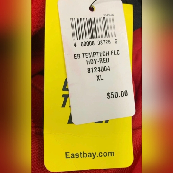 Eastbay Sportswear Temptech Fleece Hoodie Sweater Size XL NWT MSRP $50 - Picture 4 of 6